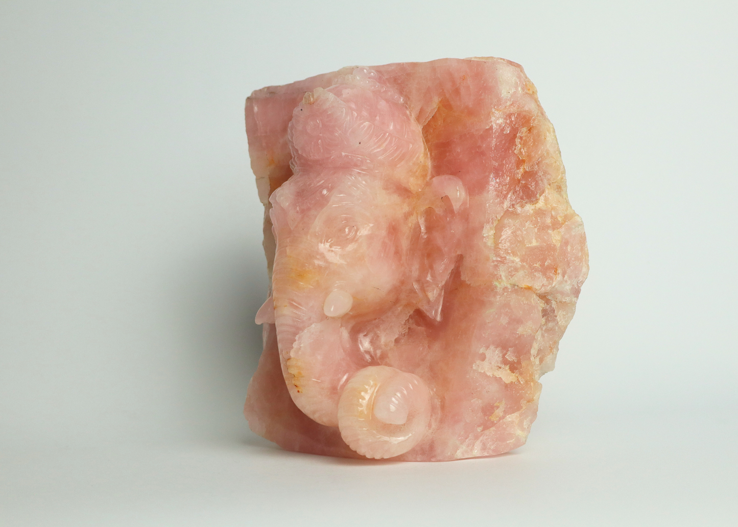 Ganesha Head - Rose Quartz (16cm)