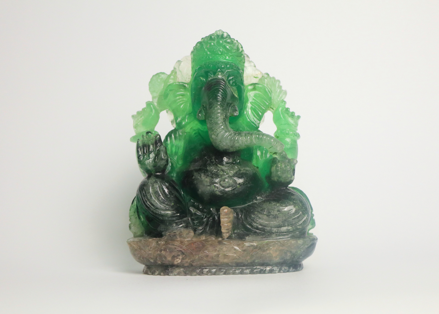 Ganesha Statue - Green Fluorite (16cm)