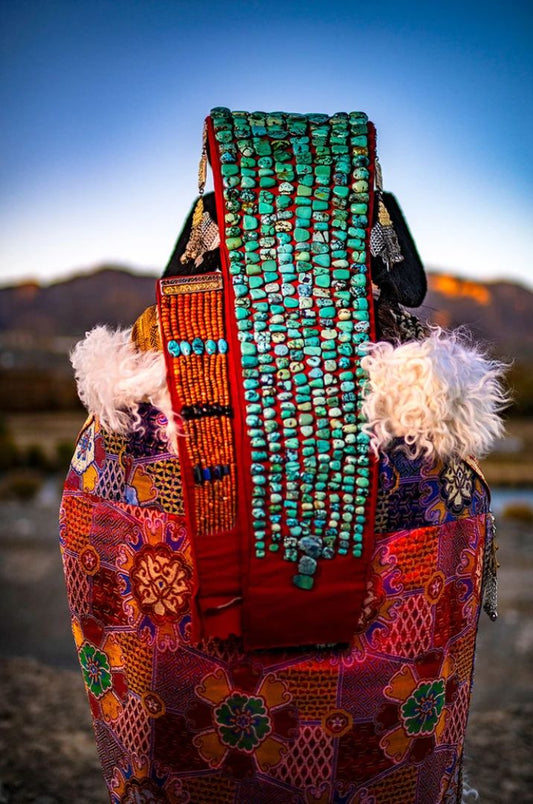 'Perak, Ladakhi Head Dress, Worn by Women in Ladakh Mostly While Getting Married' - Aman Chotani original print