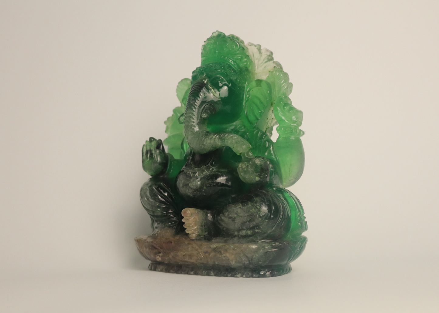 Ganesha Statue - Green Fluorite (16cm)