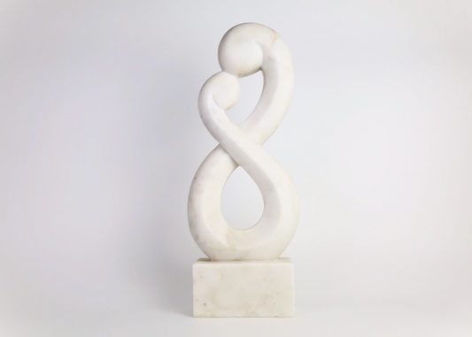 Mother & Child II - White Marble (48 cm)