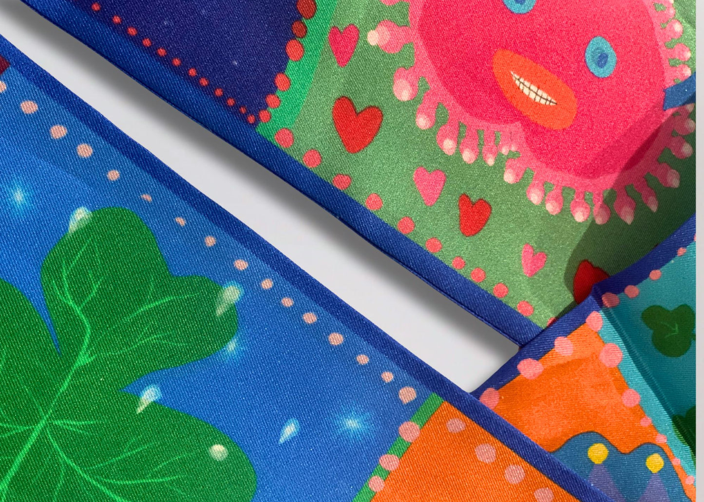 Good Luck — Silk Twilly/Scarf by Christina Darras (104 x 10 cm)