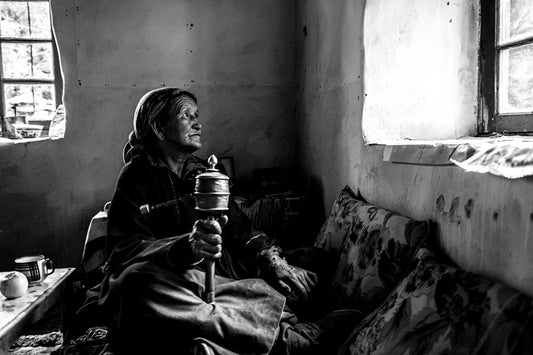 'An Old Woman in a local village of Ladakh' - Aman Chotani original print