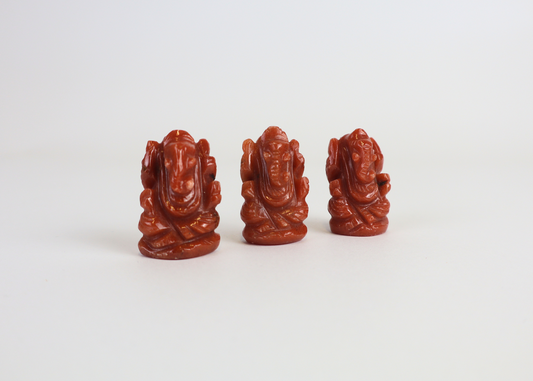 Tiny Orange Jade Ganesha (3.5 cm)