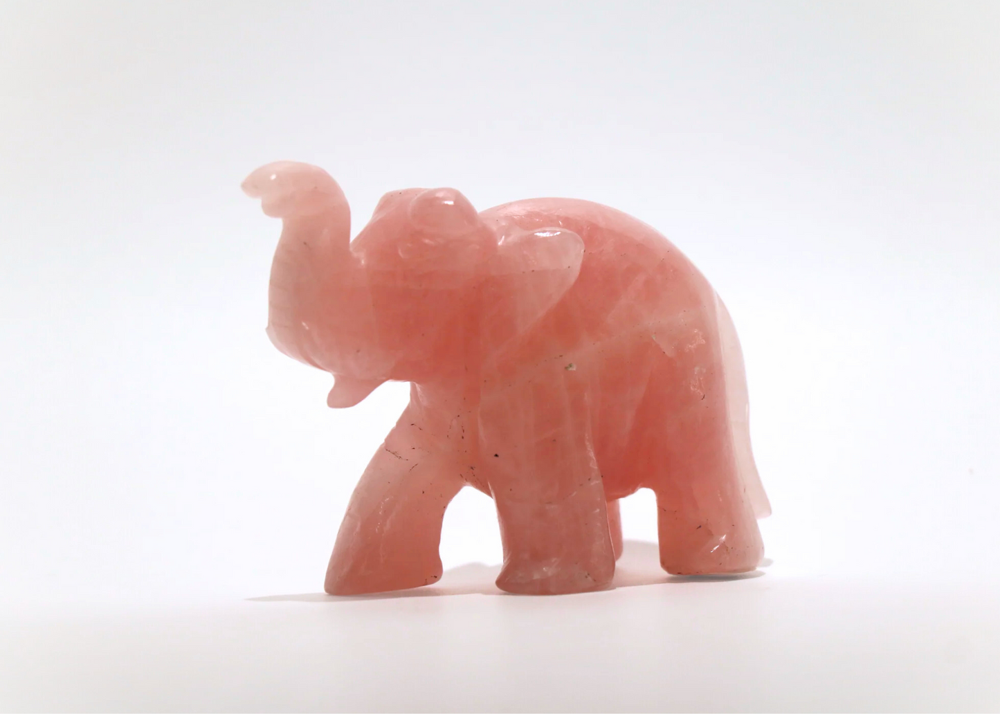 Rose Quartz Elephant - 7cm