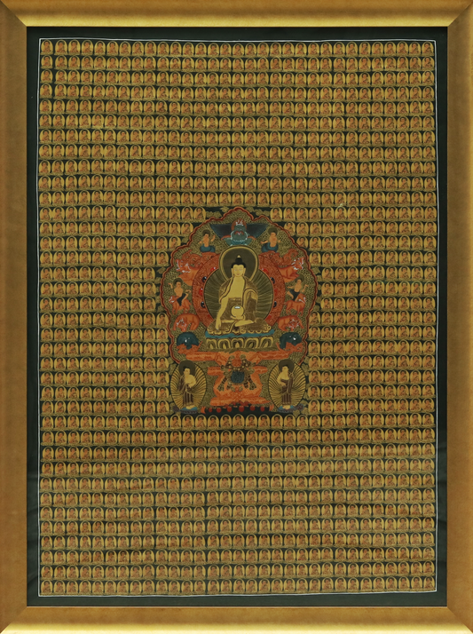 The Thousand Buddhas (Painting - Acrylic on Cotton Cloth)