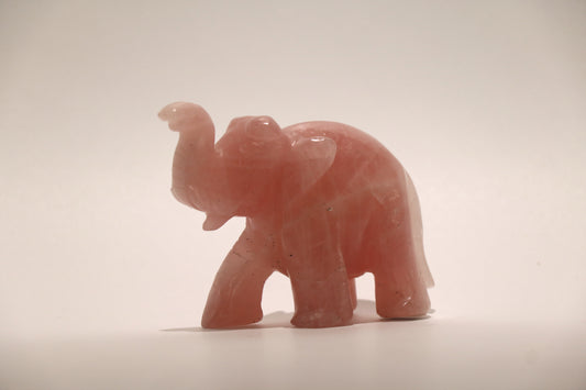Rose Quartz Elephant - 7cm