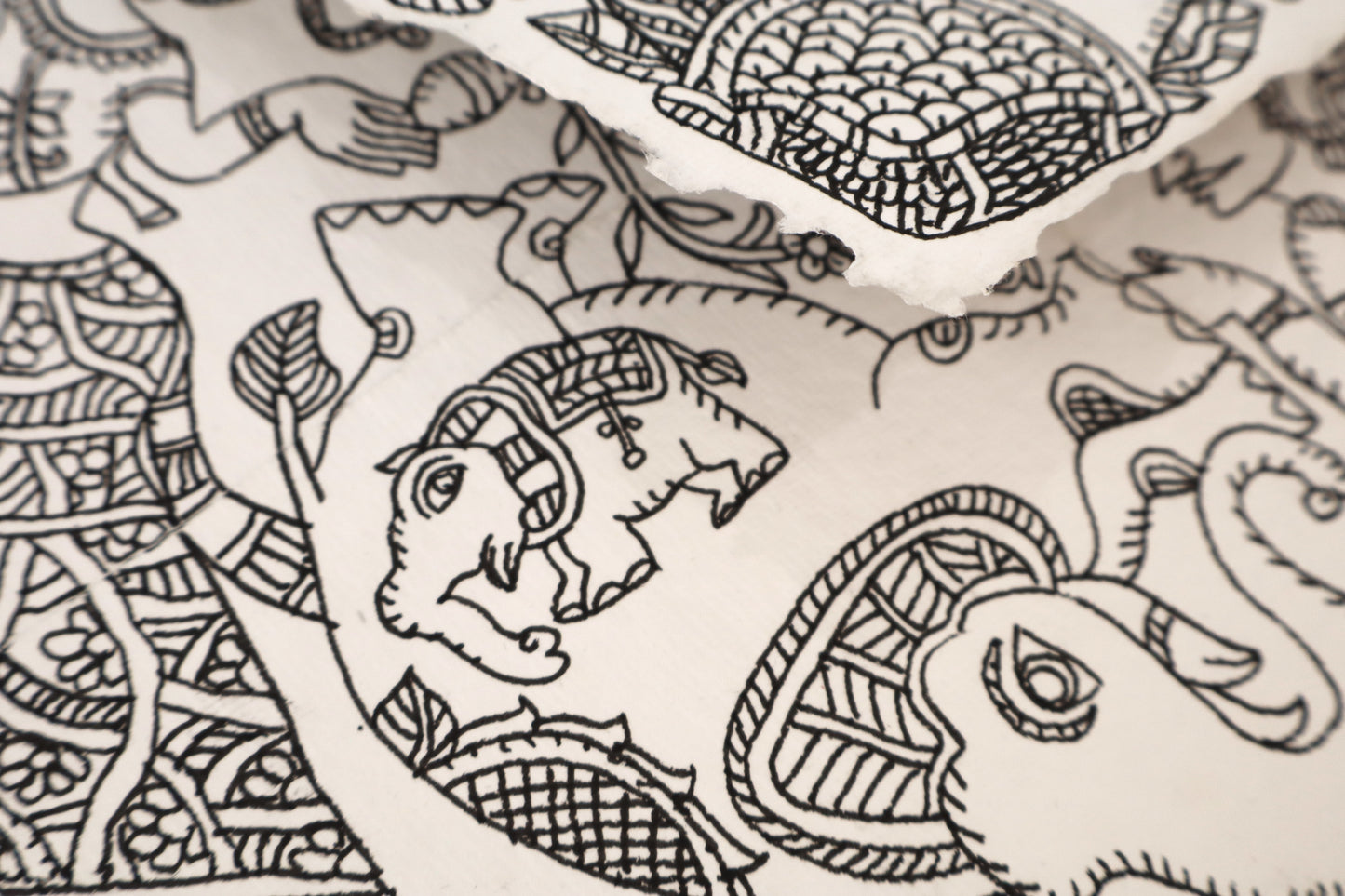 Handmade Envelope I - Birds & Elephants