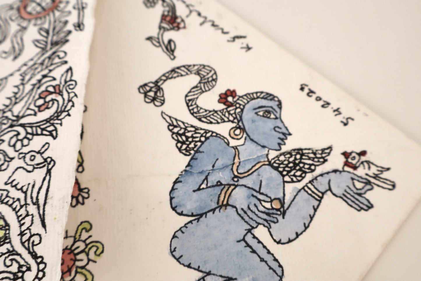 Handmade Envelope VII - Woman and a Bird