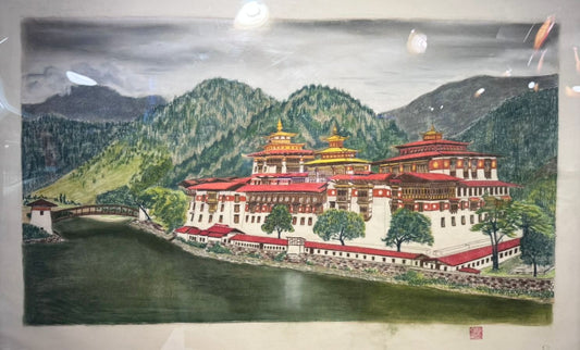 The Palace of Great Happiness. Punakha Dzong (Original by Svitlana Babayeva)