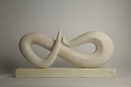 Infinite Flame - White marble (46 cm)