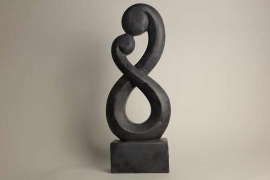 Mother & Child II - Black Marble (49 cm)