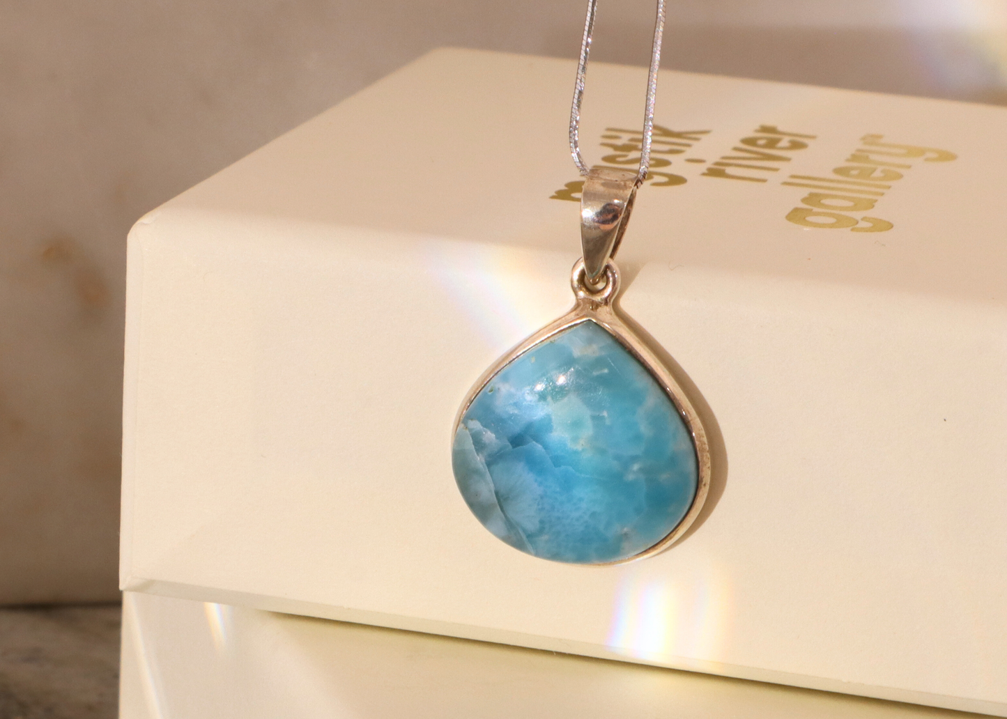 Larimar Pendant - Teardrop