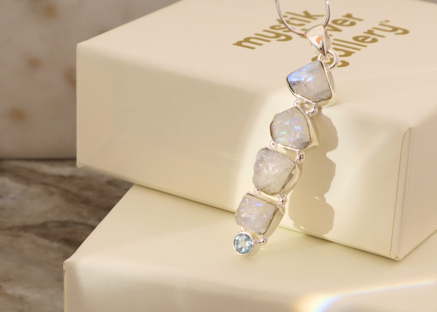 Moonstone & Aquamarine Pendant - Alignment