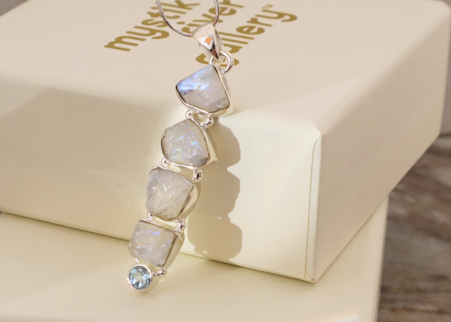 Moonstone & Aquamarine Pendant - Alignment