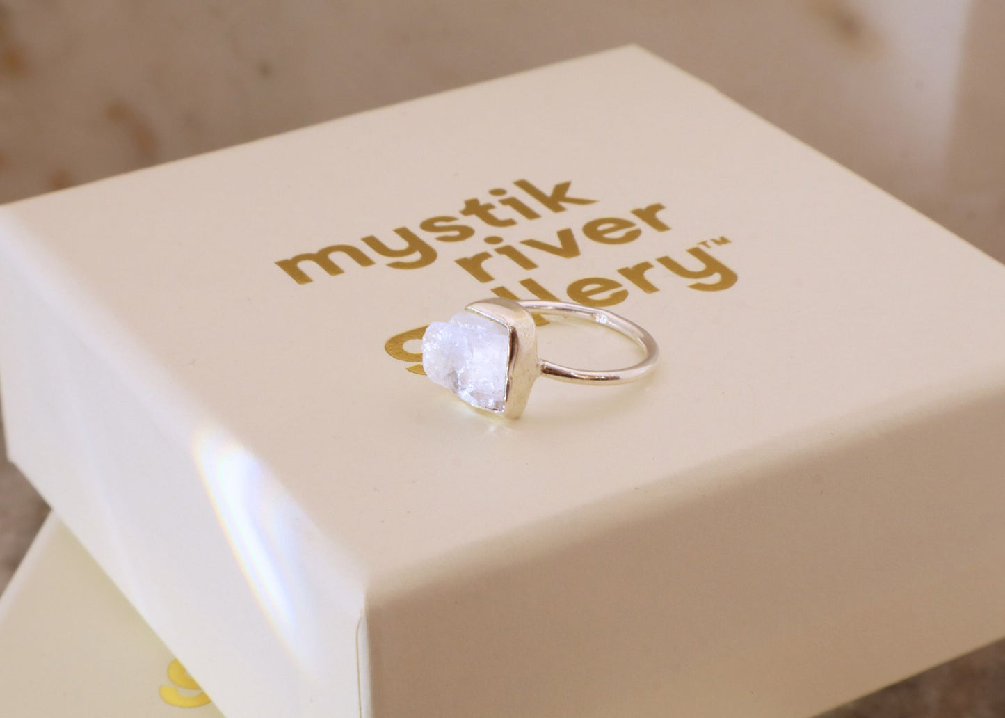 Rainbow Moonstone Ring