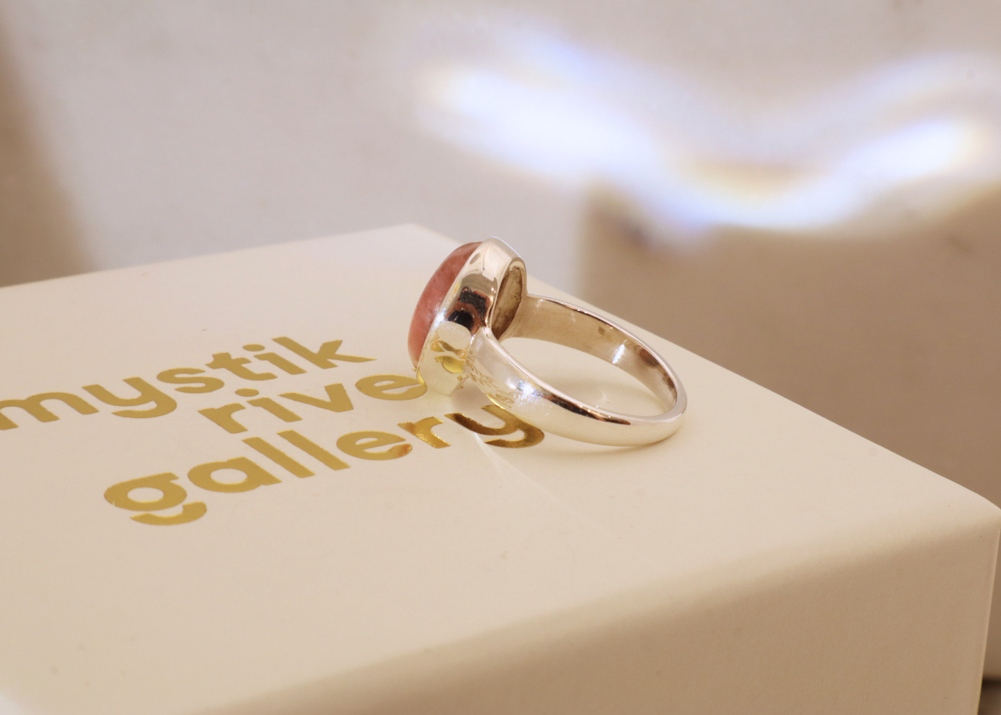 Rhodochrosite Oval Ring