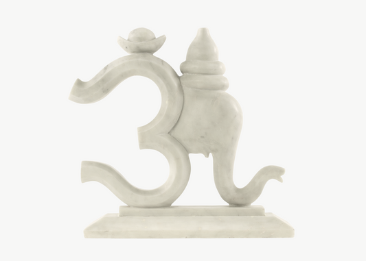 Om Ganesha - White Marble (59cm)
