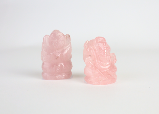 Tiny Rose Quartz Ganesha (3 cm)