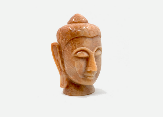 Buddha Statue - Peach Moonstone (Small, 16.5 cm)