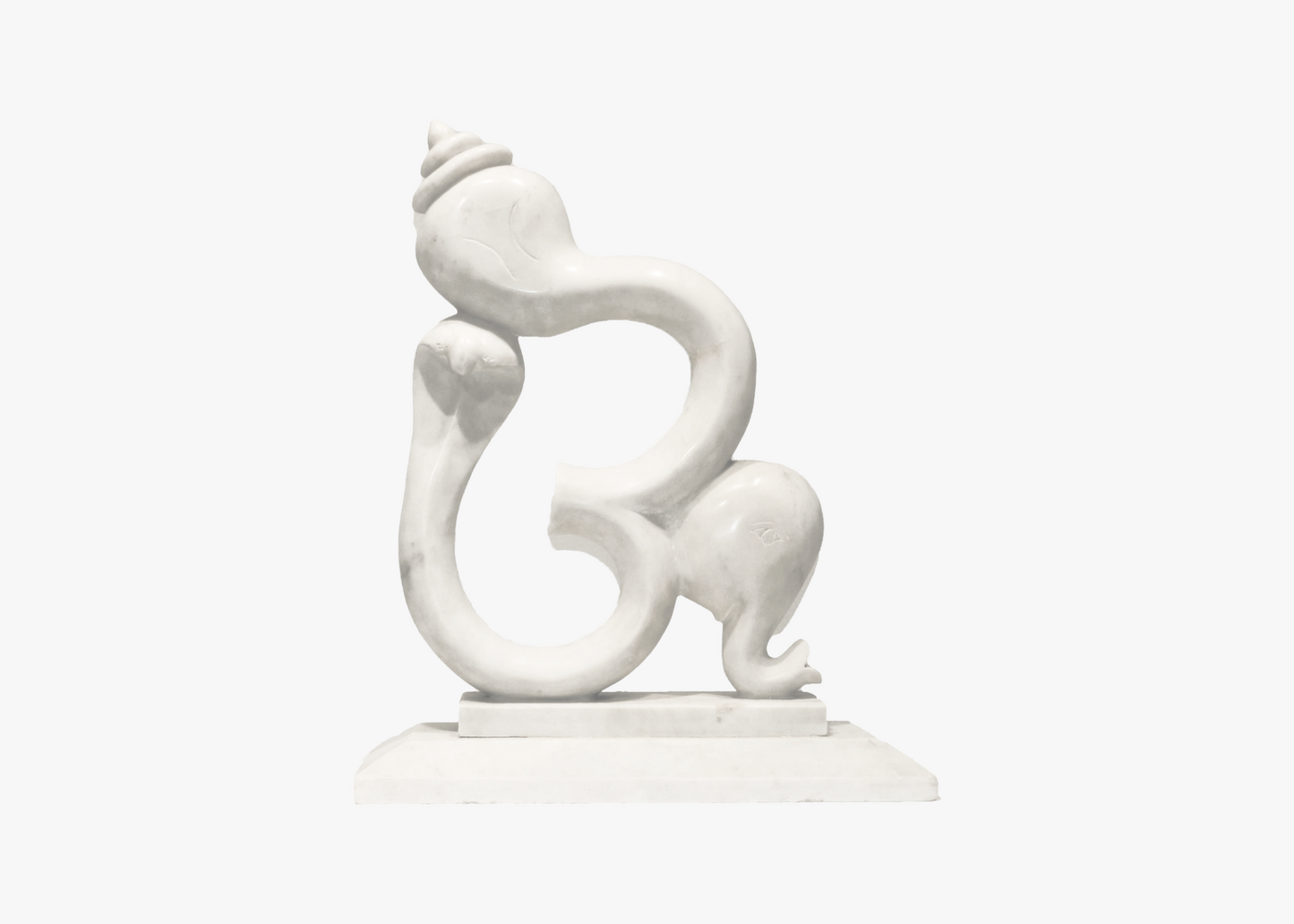 Abstract Om Ganesh - White Marble (Large, 57cm)