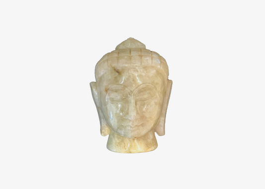 Buddha Head - Rainbow Moonstone (Small, 9.5cm)
