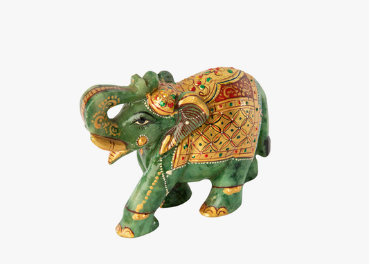 Elephant Statue - Green Jade (Small, 9cm)