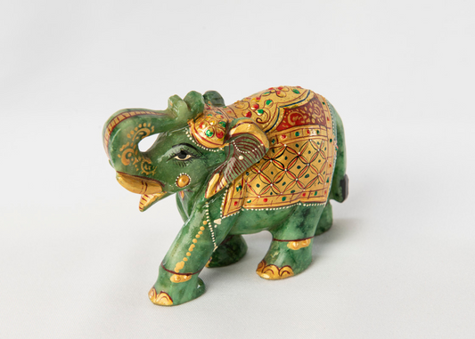 Elephant Statue - Green Jade (Small, 9cm)