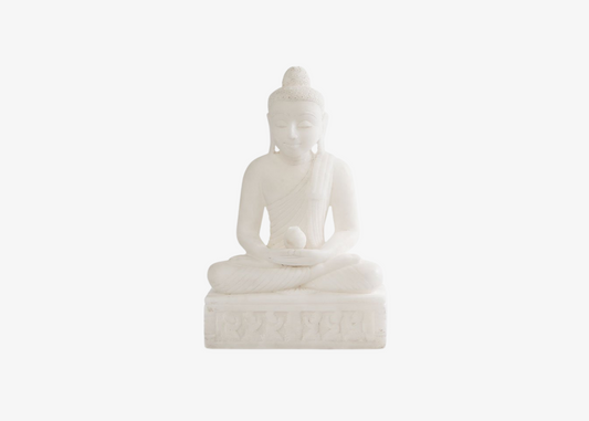 Sitting Buddha - White Marble