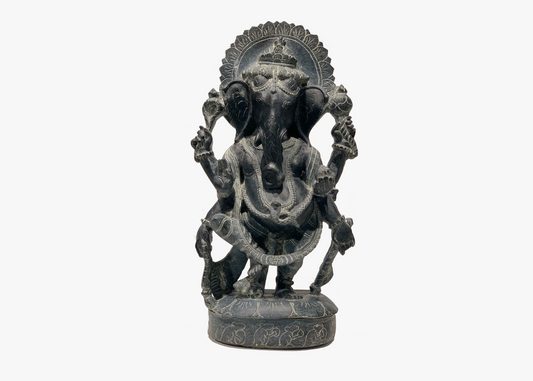Lord Ganesh Statue - Black Granite (Medium, 50cm)