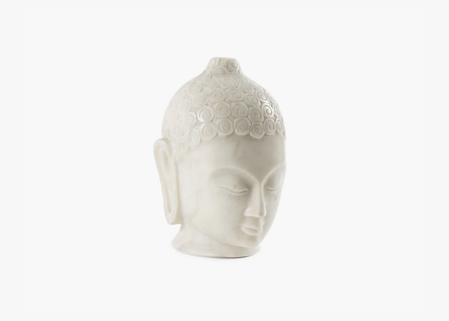Buddha Head - White Marble (Small, 15cm)