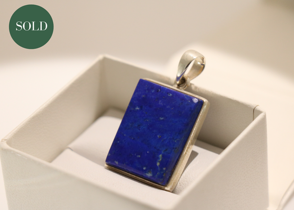 Lapis Lazuli Square Pendant (Sterling Silver)