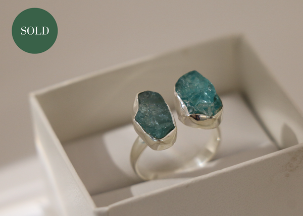 Dual Aquamarine Ring (Sterling Silver)