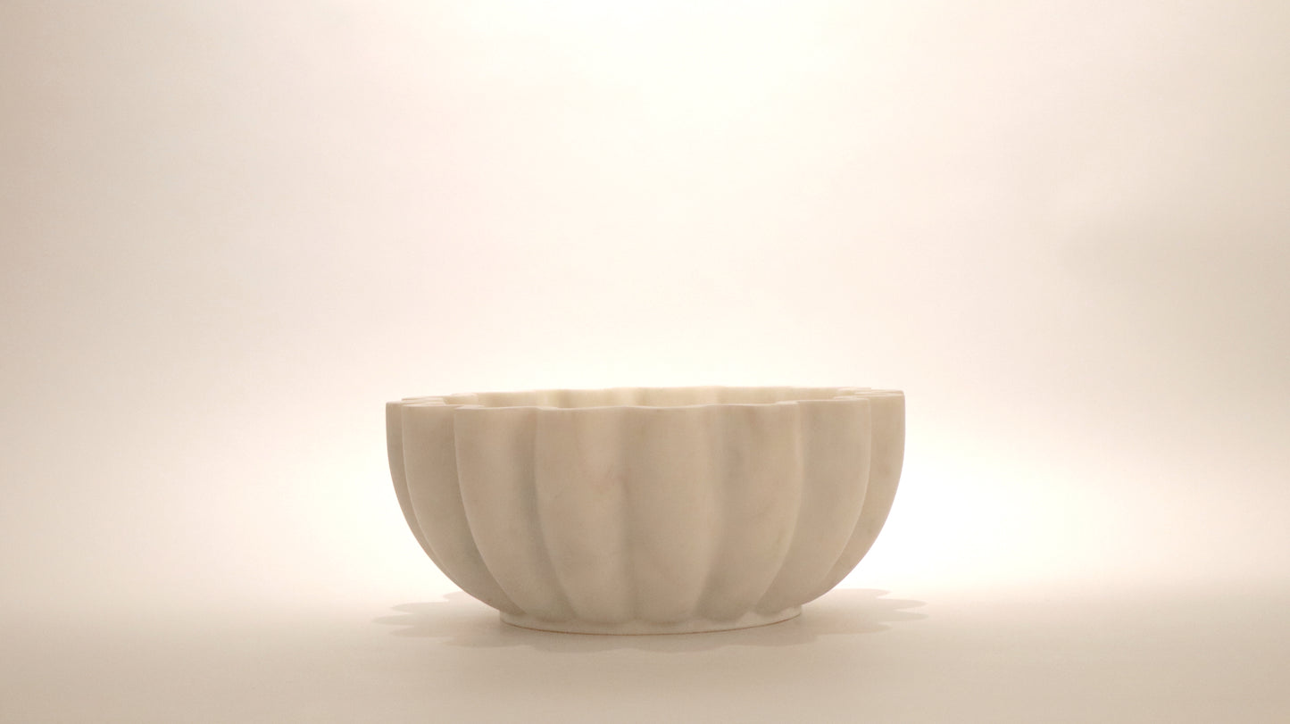 Decorative Bowl - White Marble (23cm)