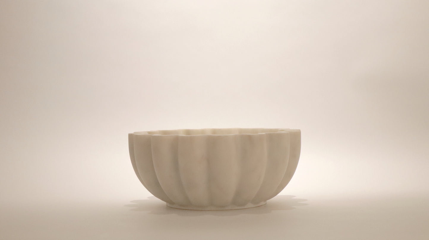 Decorative Bowl - White Marble (30cm)