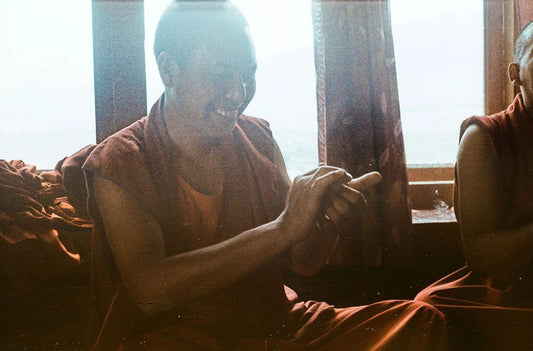 'A smiling monk at Thiksey monastery' - Aman Chotani original print