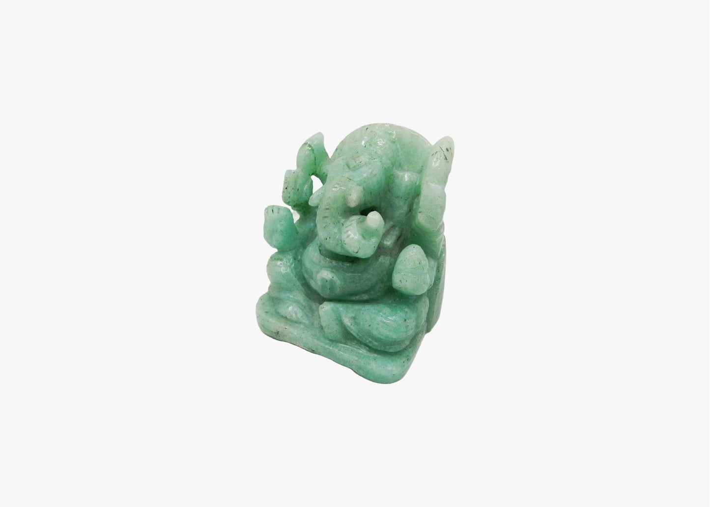 Green Jade Mini Ganesha Statue 
