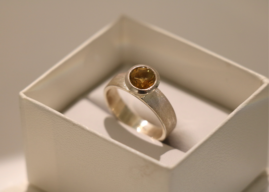 Citrine Gemstone Ring (Sterling Silver)