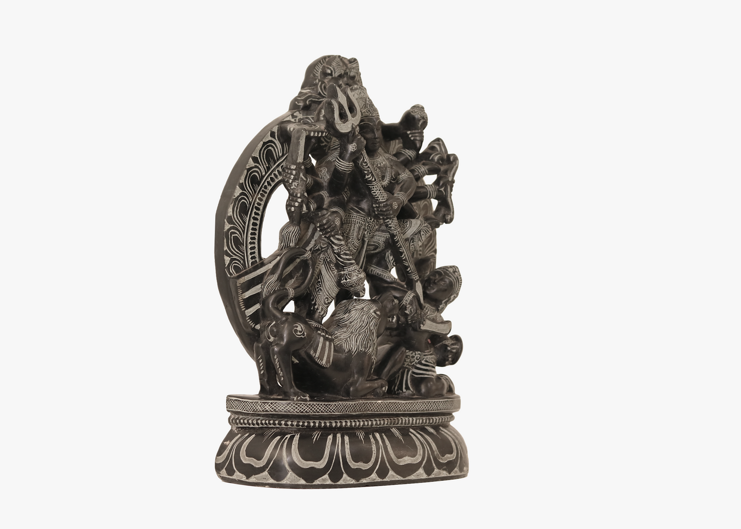 Durga Statue - Granite (Medium, 31cm)