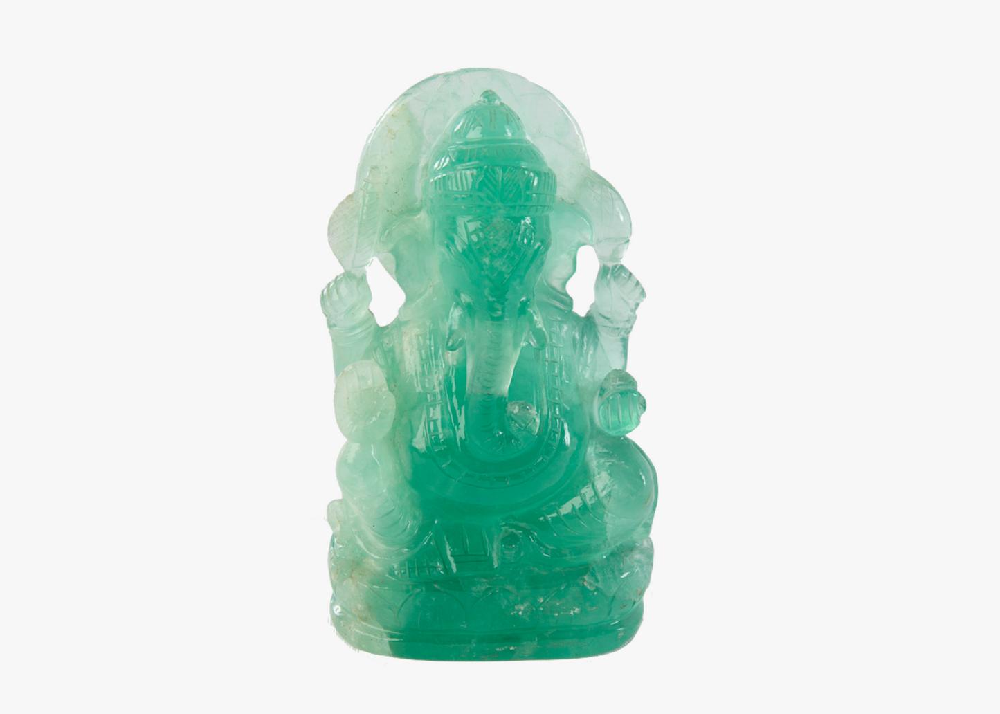 Ganesha Statue - Green Fluorite (Small, 16cm)