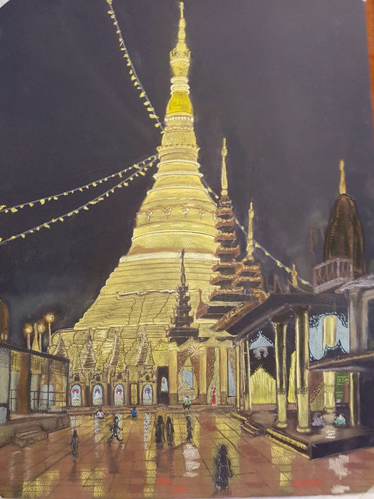 The lights of Shwegadon Pagoda (Original by Svitlana Babayeva)