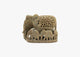 Elephant Mother with Children - Soft Stone (Small, 11.5cm)