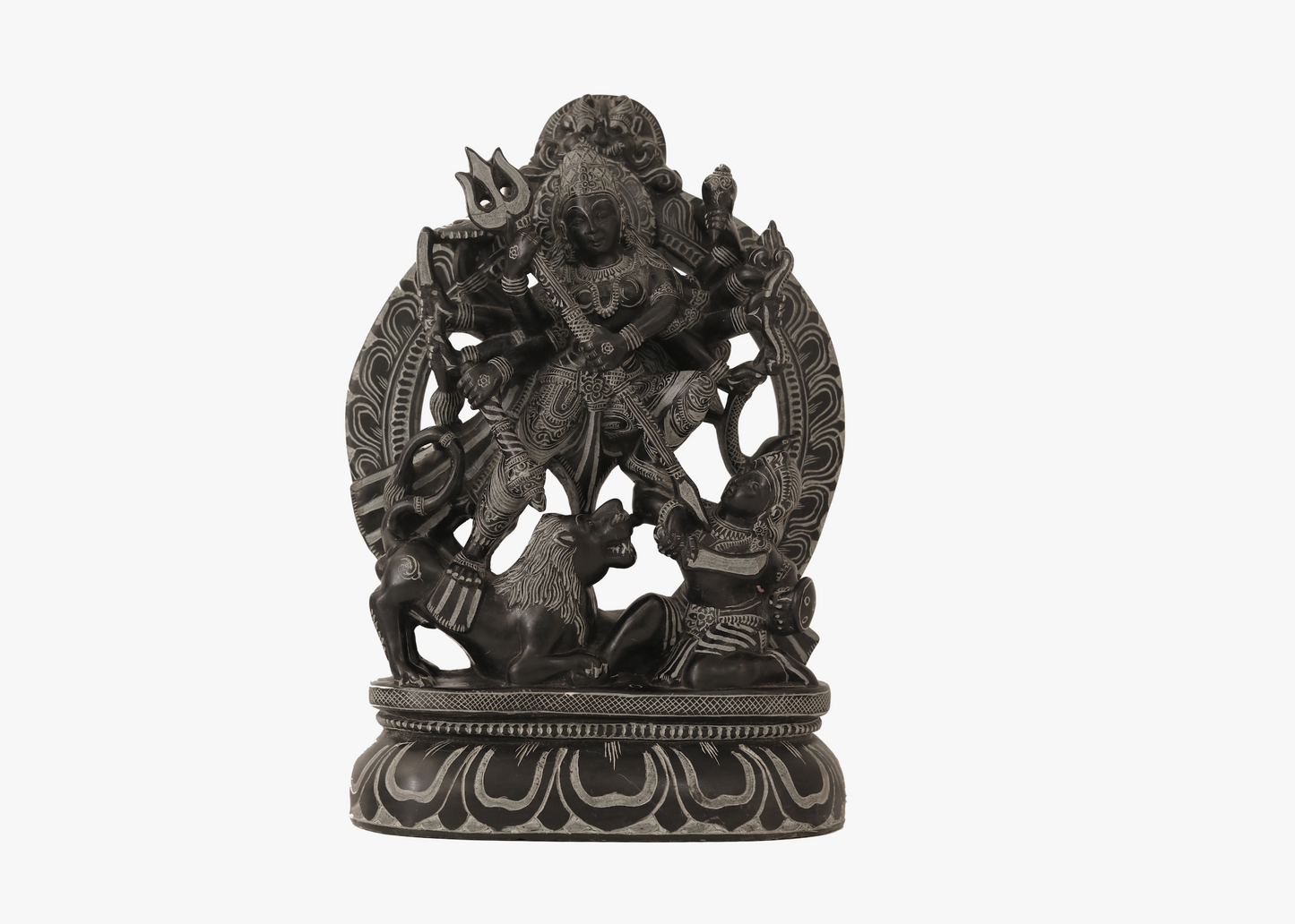Durga Statue - Granite (Medium, 31cm)