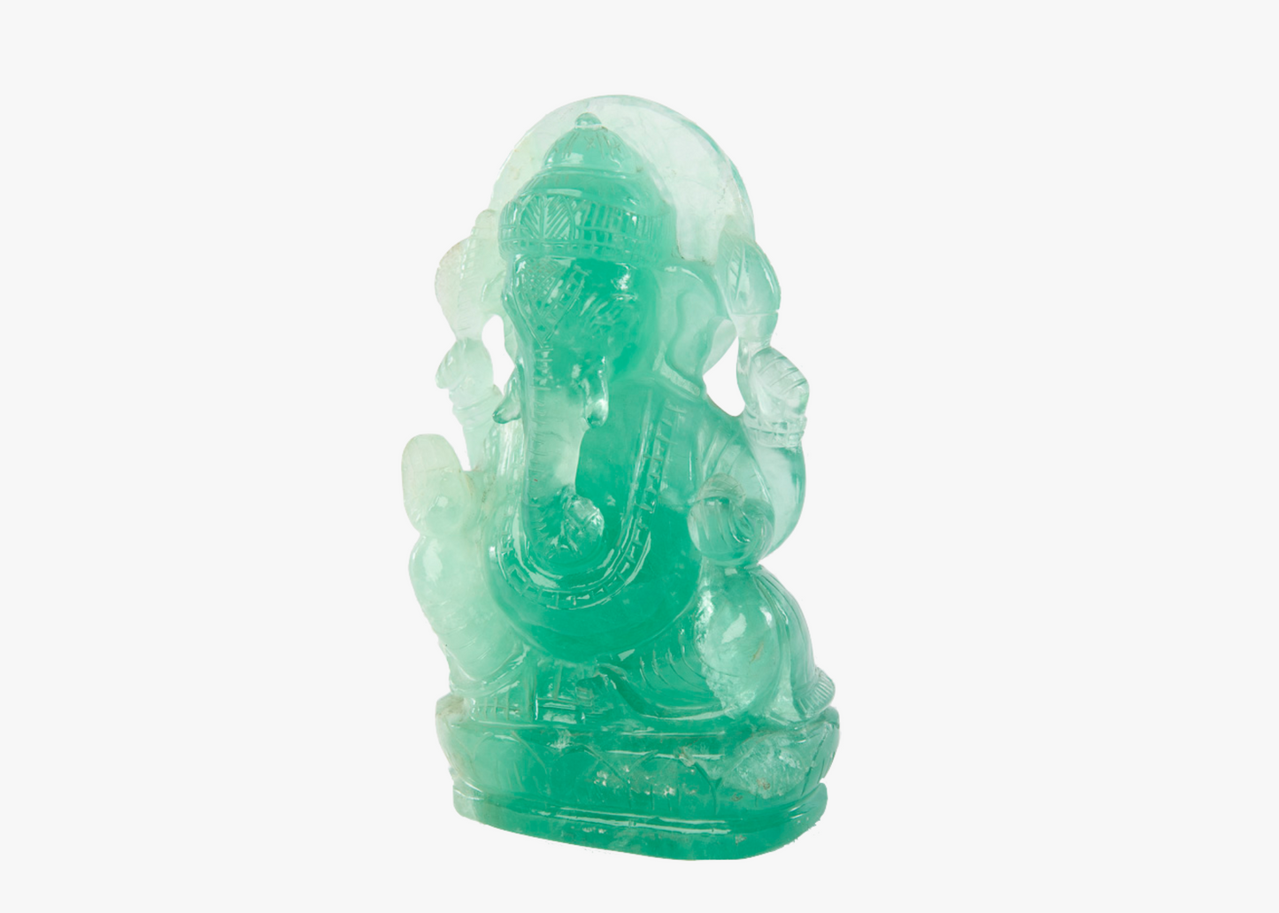 Ganesha Statue - Green Fluorite (Small, 16cm)