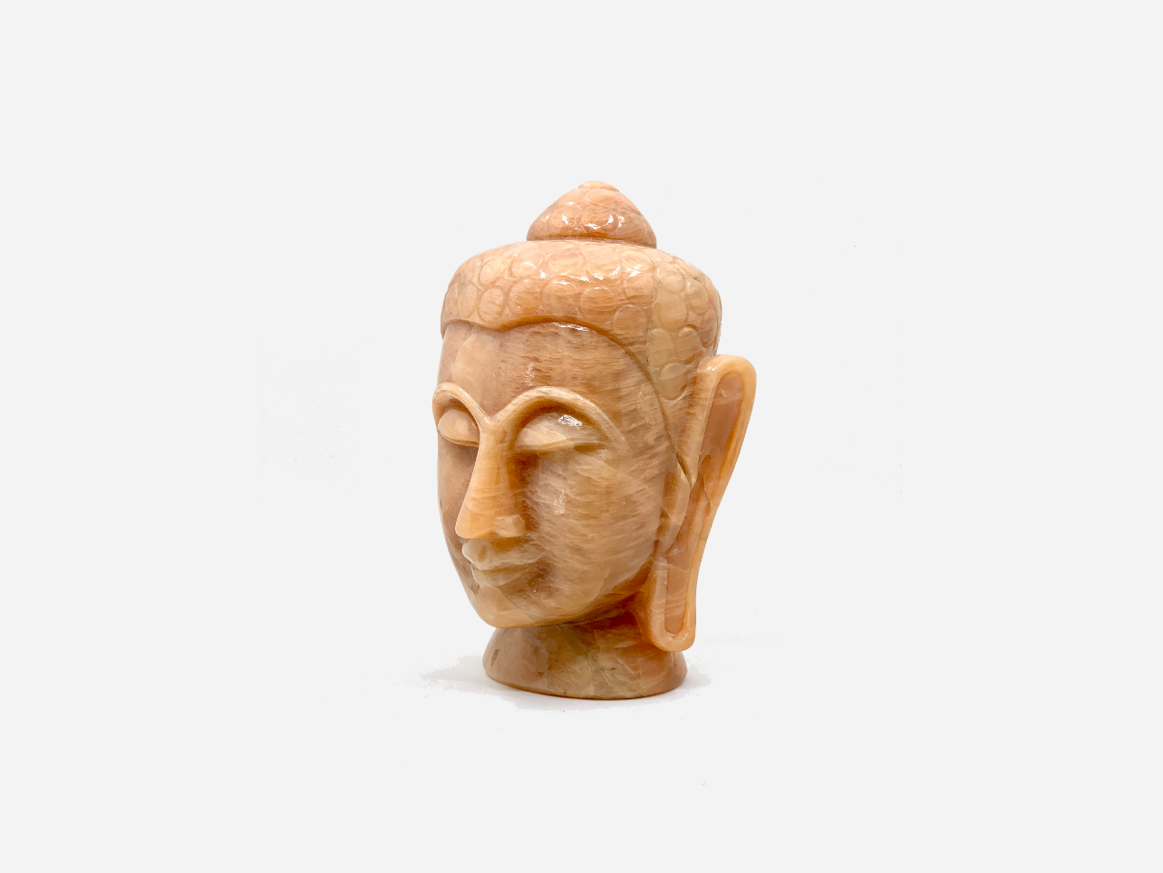 Buddha Statue - Peach Moonstone (16.5 cm)