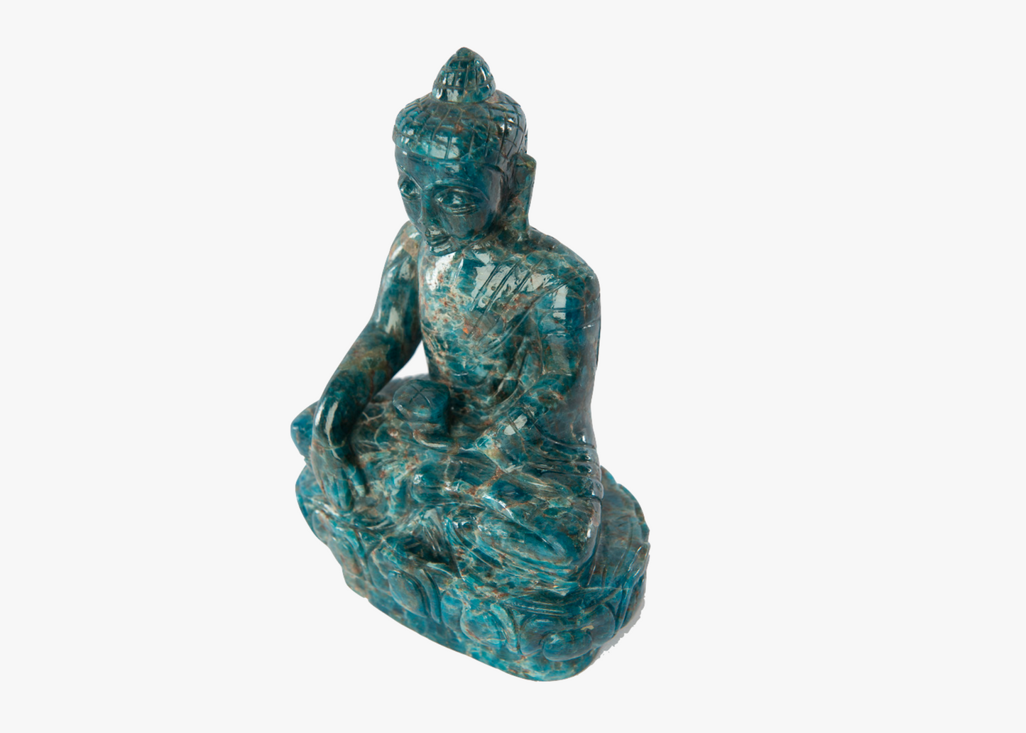 Sitting Buddha - Blue Apatite (Small, 17cm)