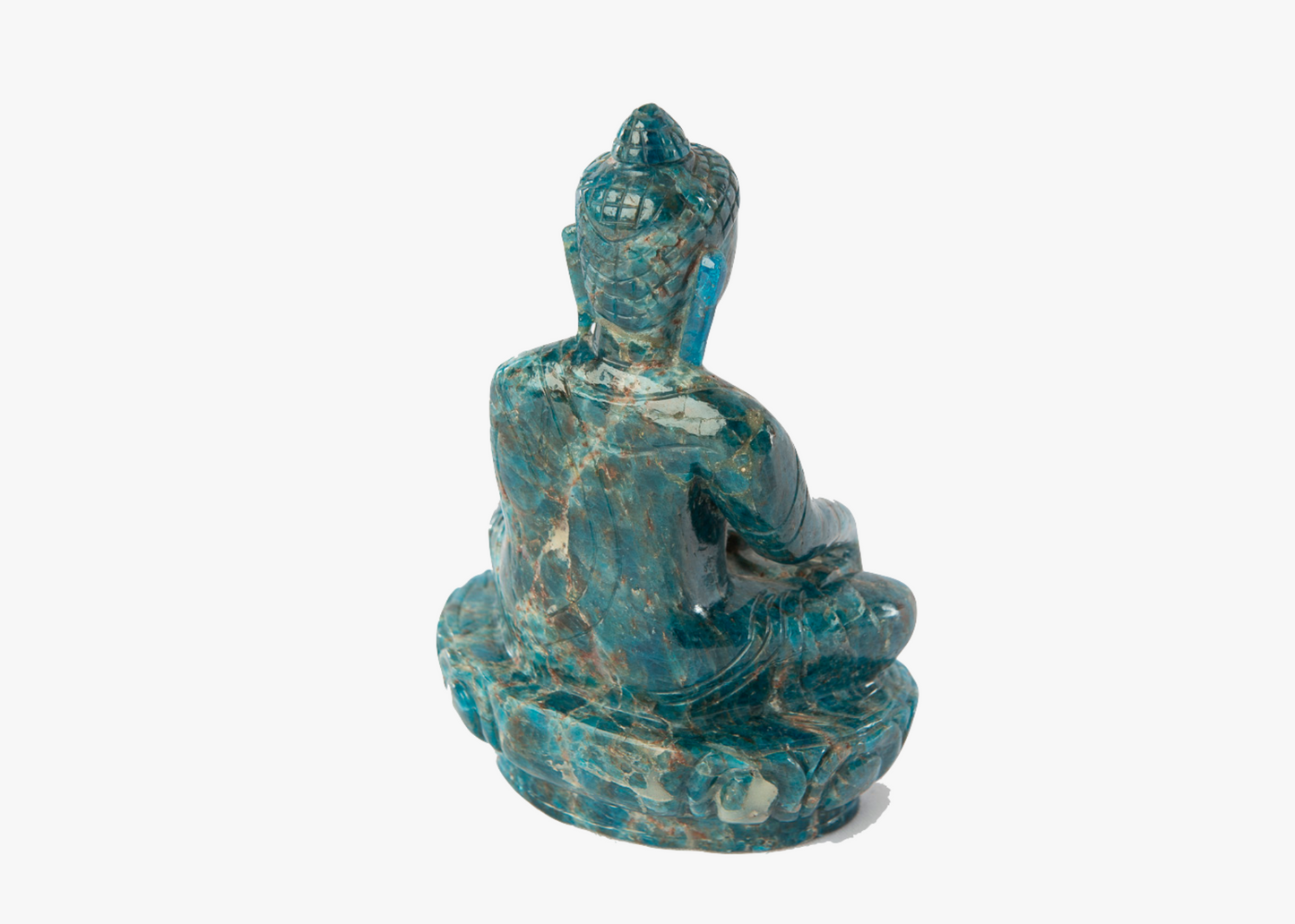 Sitting Buddha - Blue Apatite (Small, 17cm)