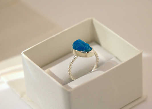 Raw Apatite Ring (Sterling Silver)