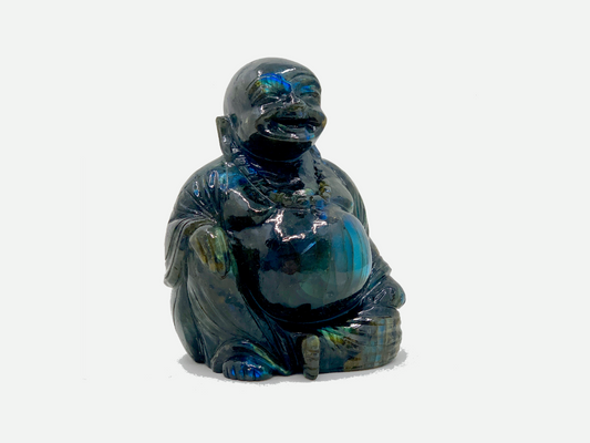 Laughing Buddha - Labradorite (Small, 11.5cm)