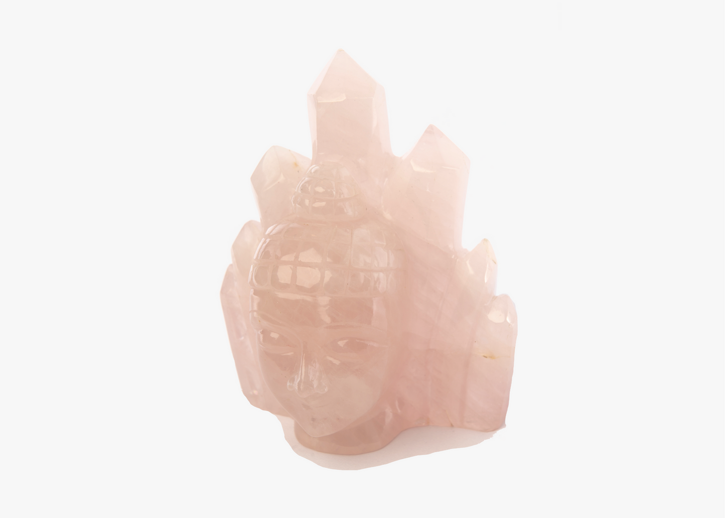 Buddha Head - Rose Quartz (Medium, 21cm)
